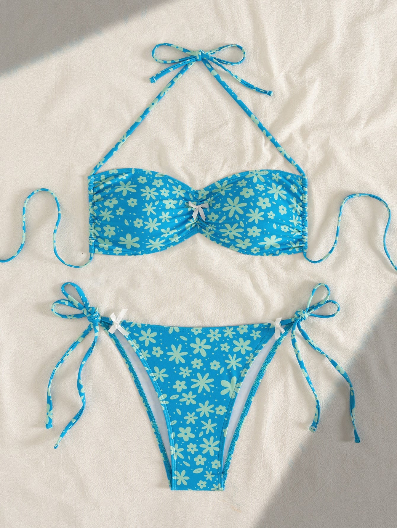 Damen Bandeau-Bikini mit floralen Akzenten R&B