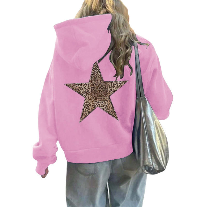 Damen Kapuzenpullover mit glitzerndem Sternmotiv R&B