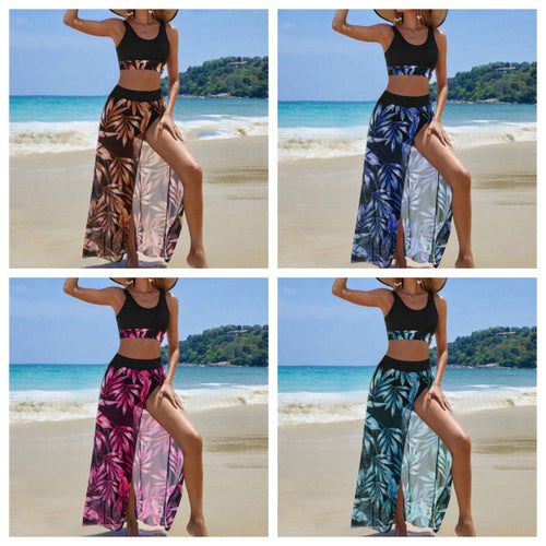Damen Strandkleid mit modischem Hochschnitt und funktionalem Wickel-Design R&B