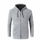 Herren moderne Strickjacke mit Kapuze und weichem Innenfutter R&B