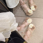 Damen Ballerinas mit floralem Design und eleganter Bandverzierung R&B