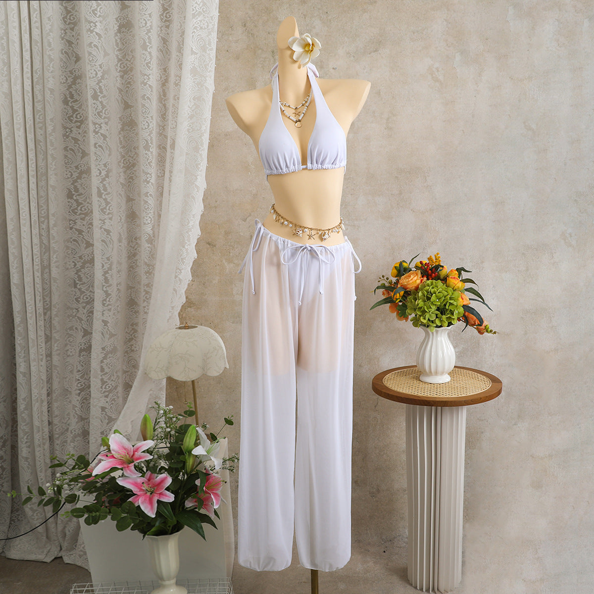 Damen Transparente Strandbekleidung R&B