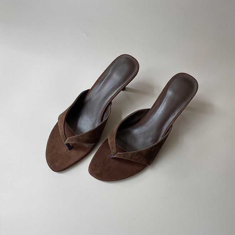 Damen elegante Slingback-Pantoletten mit geschwungenem Riemendesign
