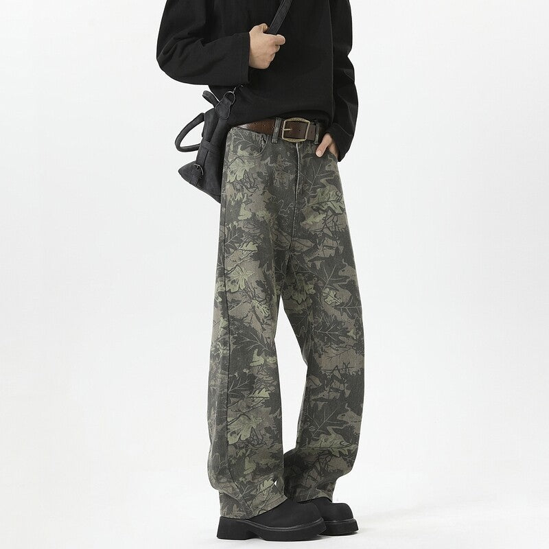 Damen Weitgeschnittene Cargohose mit geschmackvollem Camouflage-Muster