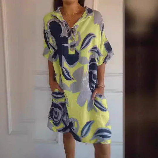 Damen lässiges Kapuzenkleid mit floralem Design R&B