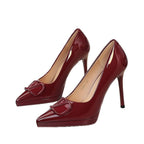 Damen elegante High Heel Pumps mit extravagantem Schnallen-Design R&B