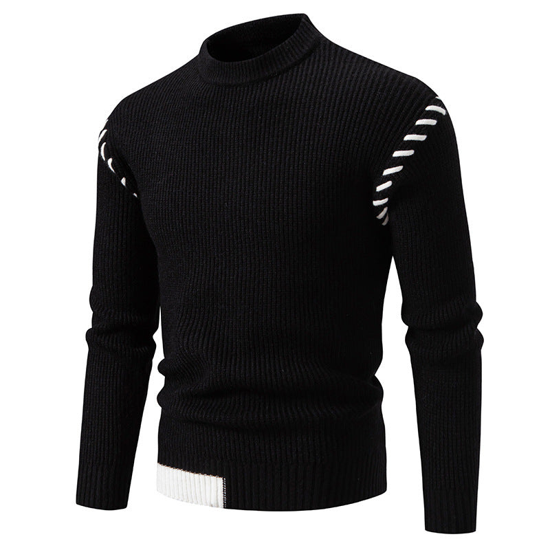Herren modischer Strickpullover mit einzigartigem Design und hohem Kragen R&B