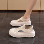 Damen Sneakers mit elastischem Obermaterial und sportlicher Plattform R&B