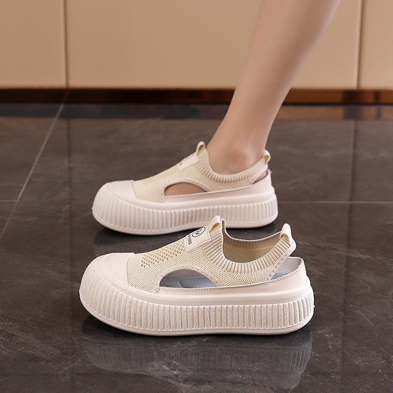 Damen Sneakers mit elastischem Obermaterial und sportlicher Plattform R&B