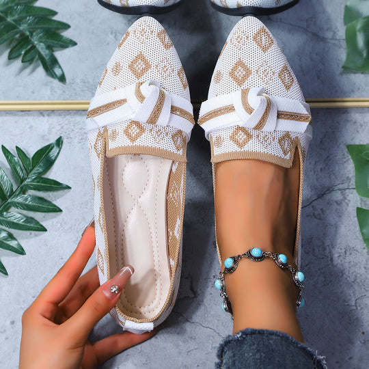 Damen elegante Slip-On Ballerinas mit modischem Knopfdetail R&B