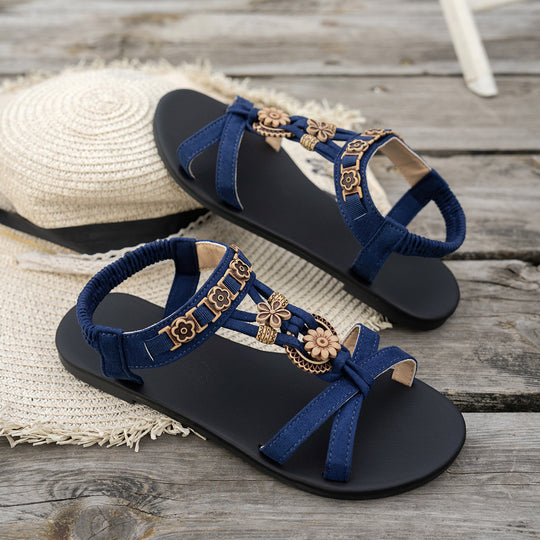 Damen modische Sandalen mit floralen Akzenten R&B