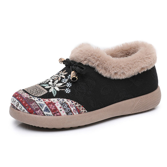 Damen Wärmeisolierte Hausschuhe mit floraler Stickerei R&B