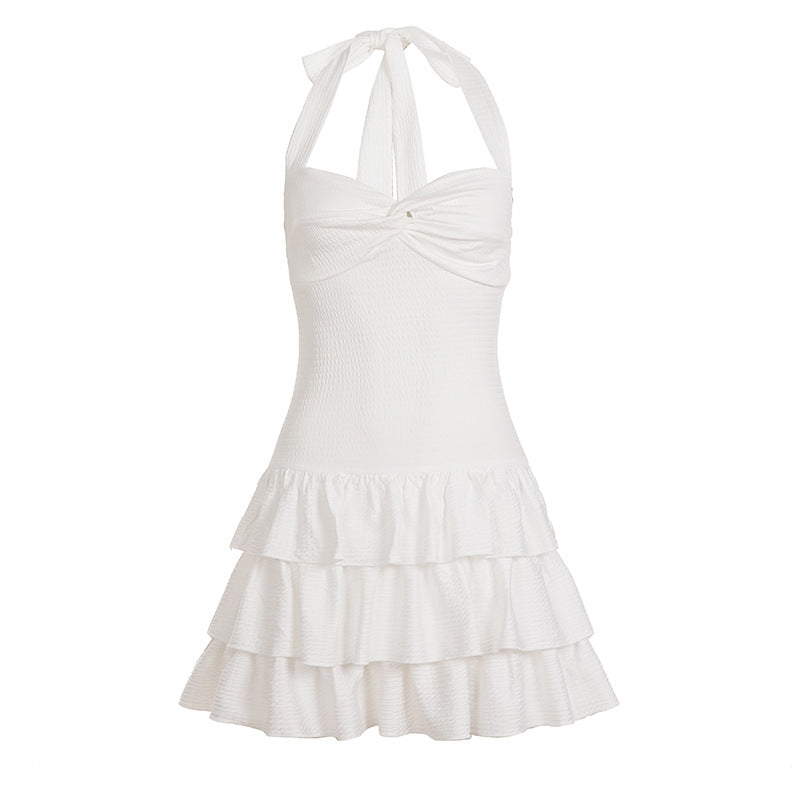 Damen Sommerliches Tüllkleid mit verstellbaren Spaghettiträgern und Rüschendetails R&B