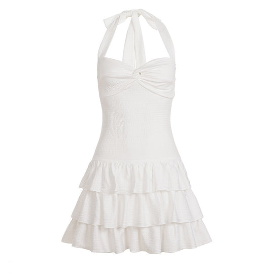 Damen Sommerliches Tüllkleid mit verstellbaren Spaghettiträgern und Rüschendetails R&B