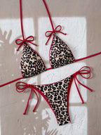 Damen Triangel-Bikini mit aufregendem Leopardenmuster R&B