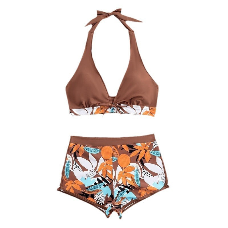 Damen Bikini-Set mit floralem Muster und herausnehmbarem Push-Up-BH R&B