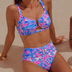 Damen Bikiniset mit modischem Verschluss und floralem Design R&B