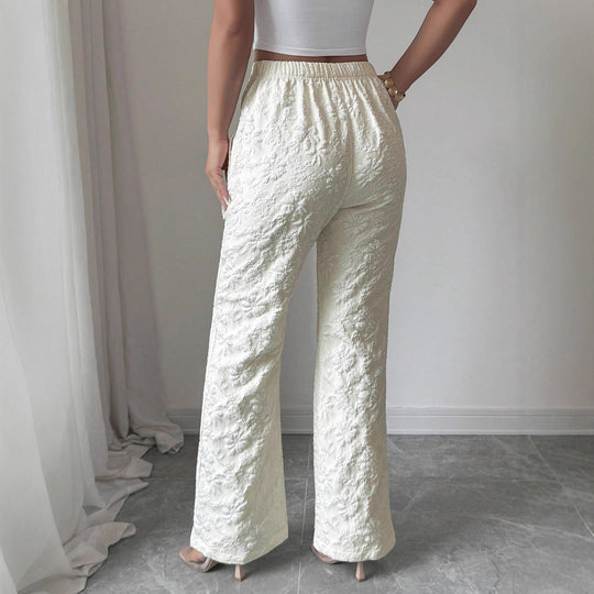 Damen Elegante Stoffhose mit hochgezogenem Schnitt und floralem Muster R&B