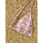 Damen Triangel-Bikini mit goldenen Ringdetails
