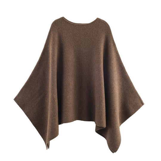Damen eleganter PONCHO aus hochwertigem Material mit asymmetrischem Schnitt R&B