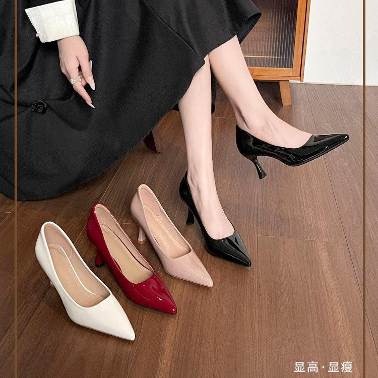Damen Elegante Lack-Pumps mit komfortablem Blockabsatz
