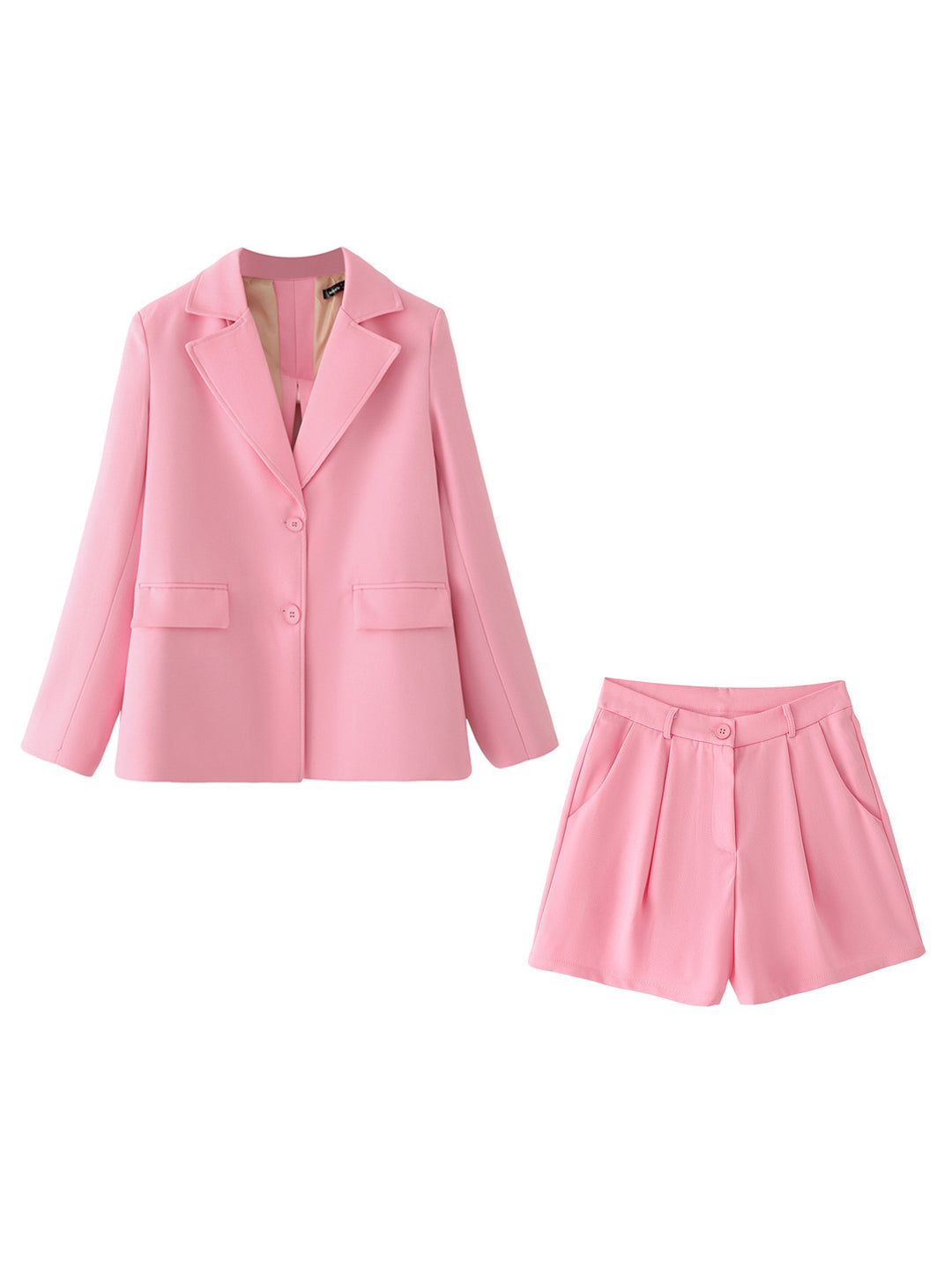 Damen Blazer-Short-Set mit eleganter Schnittführung und praktischen Taschen R&B