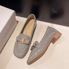 Damen Elegante Mokassins mit edlem Metallic-Beschlag R&B