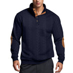Herren Strickpullover mit hohem Kragen und strukturiertem Muster R&B