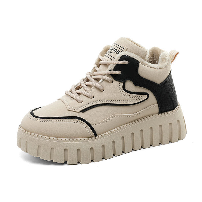 Damen warme High-Top Sneakers mit kuscheligem Innenfutter und innovativem Sohlenprofil R&B