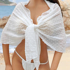 Damen leichter Strandtuch mit transparentem Design R&B