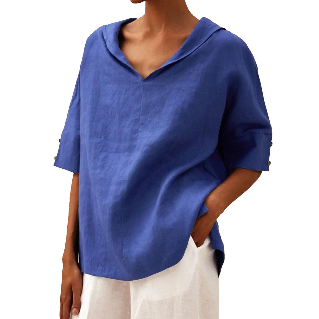 Damen Lässige Bluse mit floralem Muster und modernem Kragen R&B