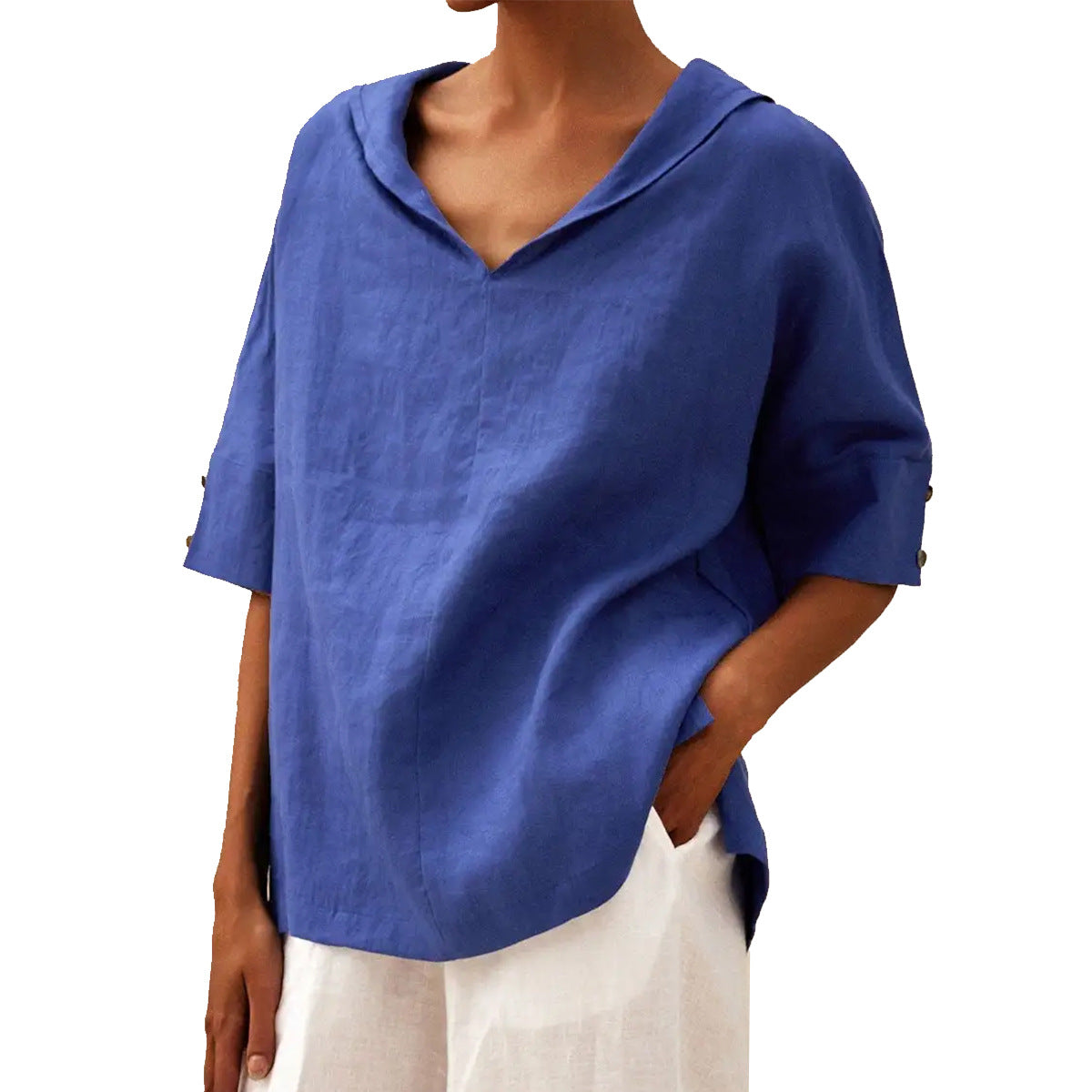 Damen Lässige Bluse mit floralem Muster und modernem Kragen R&B