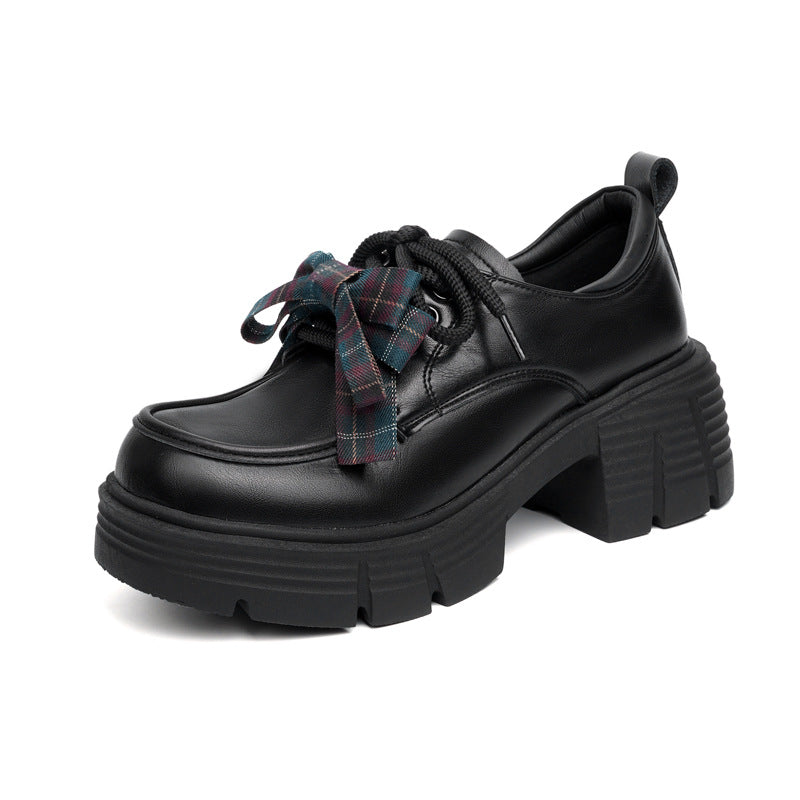 Damen Plateau-Schnürschuhe mit modischem Kettendetail und robustem Blockabsatz R&B
