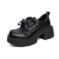 Damen Plateau-Schnürschuhe mit modischem Kettendetail und robustem Blockabsatz