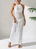 Damen gehäkelter Strandmaxikleid R&B