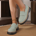 Damen Modische Slip-On Loafer mit komfortablem Plateau und rutschfester Sohle EB