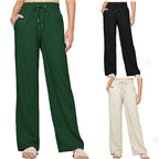 Damen nan weite Loungewear-Hose mit hohem Elastikbund Kordelzug Seitentaschen und legerer Palazzo-Passform R&B