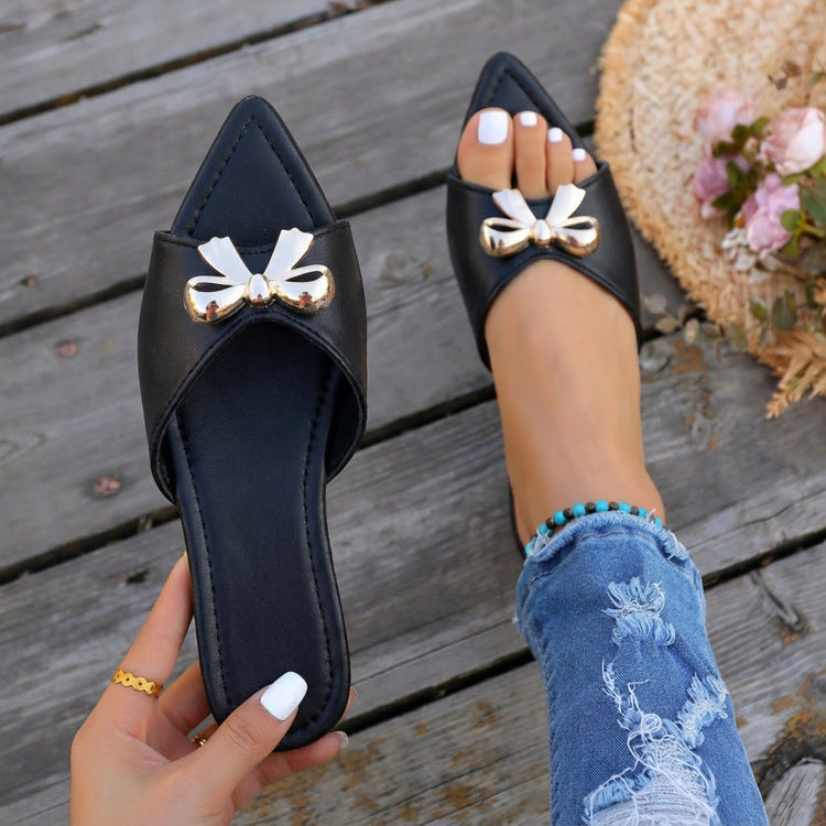 Damen modische Slipper mit eleganter Schleifenapplikation R&B