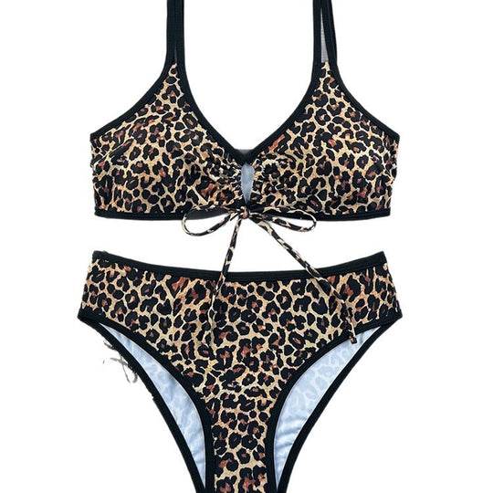 Damen Triangel-Bikini mit Schlaufen-Detail und hoher Taille R&B