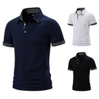 Herren Poloshirt mit modischem Kragen und kontrastierenden Ärmeln