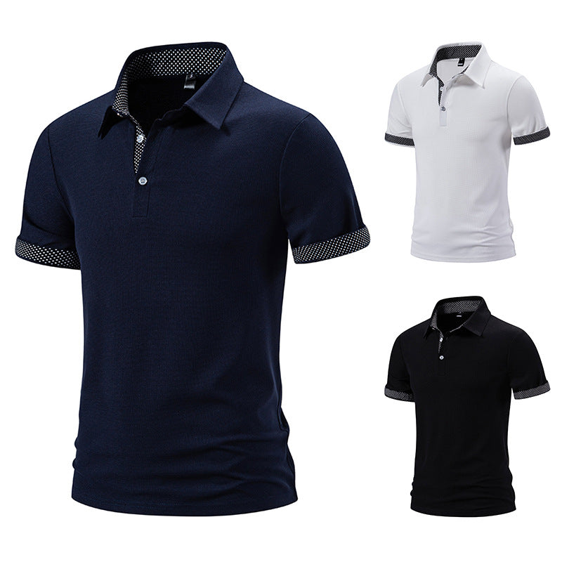 Herren Poloshirt mit modischem Kragen und kontrastierenden Ärmeln