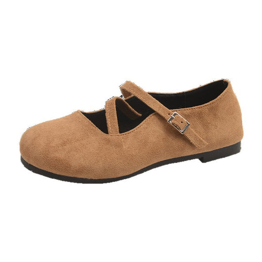 Damen Bequeme Ballerinas mit Querriemen und Schnallenakzent R&B