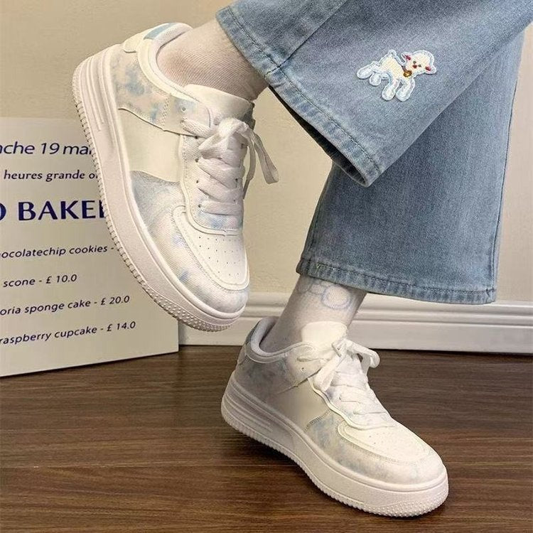 Damen Sneakers mit Wasserfarbigem Muster und dämpfendem Sohlenprofil R&B