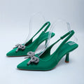 Damen Slingback Pumps mit funkelndem Schleifen-Detail R&B