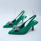 Damen Slingback Pumps mit funkelndem Schleifen-Detail R&B