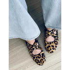 Damen Ballerinas mit modischem Leopardenmuster und dekorativem Schnitt R&B