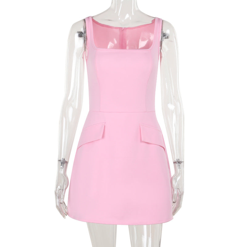 Damen figurbetontes Sommerkleid mit praktischen Taschen R&B