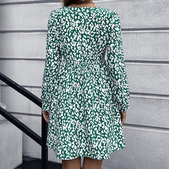 Damen Wickelkleid mit hohem V-Ausschnitt und tailliertem Gürtel R&B