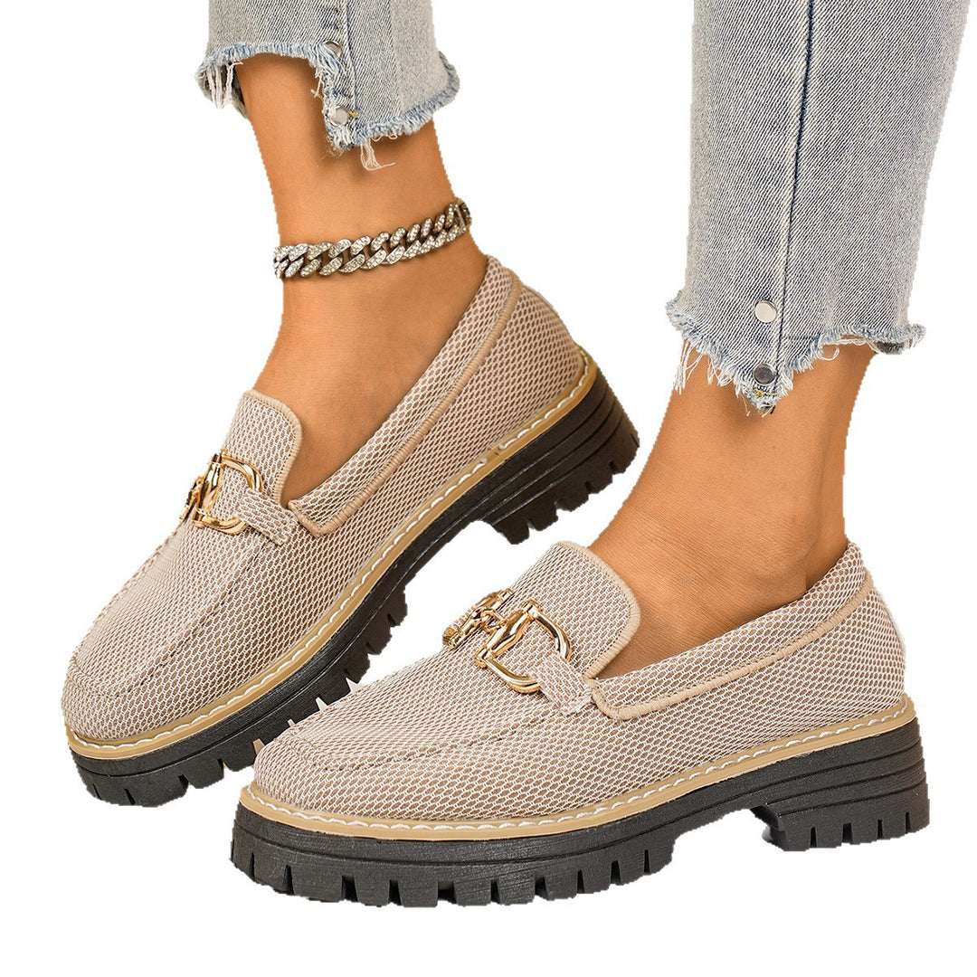 Damen atmungsaktive Slip-On Sneakers mit schickem Zierdetail R&B