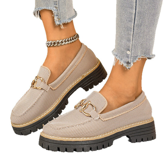 Damen atmungsaktive Slip-On Sneakers mit schickem Zierdetail R&B